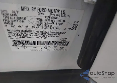 2012 Ford Explorer Xlt z USA, uszkodzony, nr VIN 1FMHK7D83CGA23429